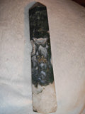 Moss Agate Crystal Tower 944g Large Druzy Point Obelisk Quartz Specimen