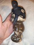 Dark Grey Agate Bear Figurine 1279g Orbicular Chalcedony Carving Specimen