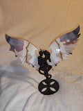 Polychrome Jasper Crystal Wings 372g Angel Bat Wing Set Devil Embrace Stand