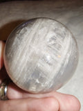 Smoky Quartz Crystal Sphere Natural Grey Quartz Orb Rainbow Inclusion Ball # 67