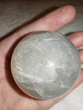 Smoky Quartz Crystal Sphere Natural Grey Quartz Orb Rainbow Inclusion Ball # 67