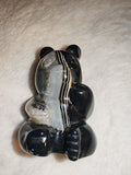 Banded Agate Panda Carving 129g Black White Sardonyx Crystal Animal Figurine