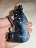 Banded Agate Panda Carving 129g Black White Sardonyx Crystal Animal Figurine
