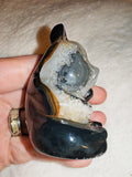 Banded Agate Panda Carving 129g Black White Sardonyx Crystal Animal Figurine