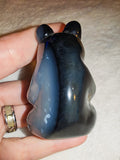 Banded Agate Panda Carving 129g Black White Sardonyx Crystal Animal Figurine
