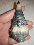 Banded Zebra Jasper Gnome Carving 112g Grey Cream Crystal Gonk Elf Figurine