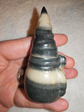 Banded Zebra Jasper Gnome Carving 112g Grey Cream Crystal Gonk Elf Figurine