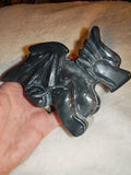 Yin Yang Bicolor Dragon Carving 382g Black White Marble Stone Crystal Figurine