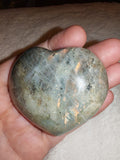 Labradorite Heart Carving 113g Orange Gold Flash Polished Crystal Gemstone