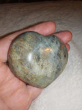 Labradorite Heart Carving 113g Orange Gold Flash Polished Crystal Gemstone
