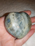 Labradorite Heart Carving 113g Orange Gold Flash Polished Crystal Gemstone