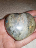 Labradorite Heart Carving 113g Orange Gold Flash Polished Crystal Gemstone