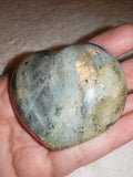 Labradorite Heart Carving 113g Orange Gold Flash Polished Crystal Gemstone