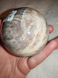 Black Moonstone with Sunstone Sphere 424g Natural Feldspar Crystal Ball # 73