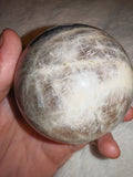 Black Moonstone with Sunstone Sphere 424g Natural Feldspar Crystal Ball # 73