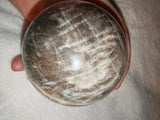 Black Moonstone with Sunstone Sphere 424g Natural Feldspar Crystal Ball # 73