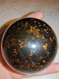 Golden Tiger's Eye & Blue Falcon's Eye Sphere 377g Chatoyant Crystal Ball # 69
