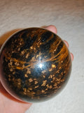 Golden Tiger's Eye & Blue Falcon's Eye Sphere 377g Chatoyant Crystal Ball # 69