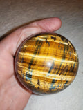 Golden Tiger's Eye & Blue Falcon's Eye Sphere 377g Chatoyant Crystal Ball # 69
