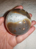 Natural Flower Agate Crystal Sphere Quartz Geode Druzy Pocket Polished Orb # 70