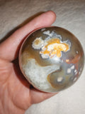 Natural Flower Agate Crystal Sphere Quartz Geode Druzy Pocket Polished Orb # 70
