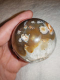 Natural Flower Agate Crystal Sphere Quartz Geode Druzy Pocket Polished Orb # 70