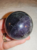 189g Natural Rainbow Fluorite Sphere Purple Green Crystal Orb Druzy Vug # 80