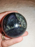 189g Natural Rainbow Fluorite Sphere Purple Green Crystal Orb Druzy Vug # 80