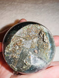 189g Natural Rainbow Fluorite Sphere Purple Green Crystal Orb Druzy Vug # 80