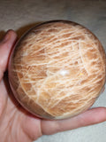 423g Natural Peach Moonstone Sphere Polished Apricot Feldspar Crystal Orb # 78