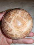 423g Natural Peach Moonstone Sphere Polished Apricot Feldspar Crystal Orb # 78