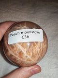 423g Natural Peach Moonstone Sphere Polished Apricot Feldspar Crystal Orb # 78
