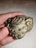 107g Pyrite Money Frog Carving Natural Fool's Gold Feng Shui Toad Figurine