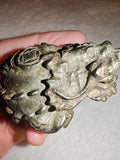 107g Pyrite Money Frog Carving Natural Fool's Gold Feng Shui Toad Figurine
