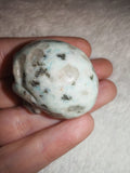 35g Natural Amazonite Quartz Skull Carving Mint Green Crystal Figurine
