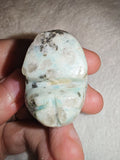 35g Natural Amazonite Quartz Skull Carving Mint Green Crystal Figurine