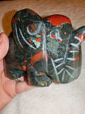 485g Natural African Bloodstone Elephant Carving Hand Polished Gemstone