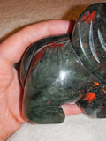 485g Natural African Bloodstone Elephant Carving Hand Polished Gemstone