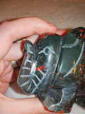 485g Natural African Bloodstone Elephant Carving Hand Polished Gemstone