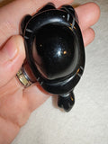 65g Natural Rainbow Obsidian Carved Turtle Figurine Iridescent Sheen