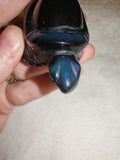 65g Natural Rainbow Obsidian Carved Turtle Figurine Iridescent Sheen