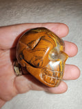 65g Natural Golden Tiger Eye Skull Carving Polished Gemstone Figurine