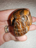 65g Natural Golden Tiger Eye Skull Carving Polished Gemstone Figurine
