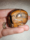 65g Natural Golden Tiger Eye Skull Carving Polished Gemstone Figurine