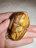 65g Natural Golden Tiger Eye Skull Carving Polished Gemstone Figurine