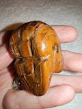 65g Natural Golden Tiger Eye Skull Carving Polished Gemstone Figurine