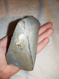 365g Natural Amethyst Geode Slice with Agate Eye Stalactite Infill Crystal