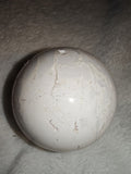 310g Natural White Agate Sphere Polished Crystal Orb with Druzy Vugs # 66