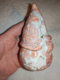 349g Natural Pink Flower Agate Carved Gnome Crystal Figurine Druzy Pocket