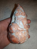 349g Natural Pink Flower Agate Carved Gnome Crystal Figurine Druzy Pocket